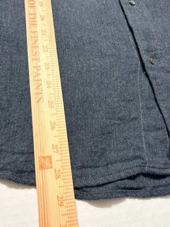 Men’s Buck Mason Dark Charcoal Brushed Cotton Button-Down Long Sleeve Shirt L - Picture 8 of 13